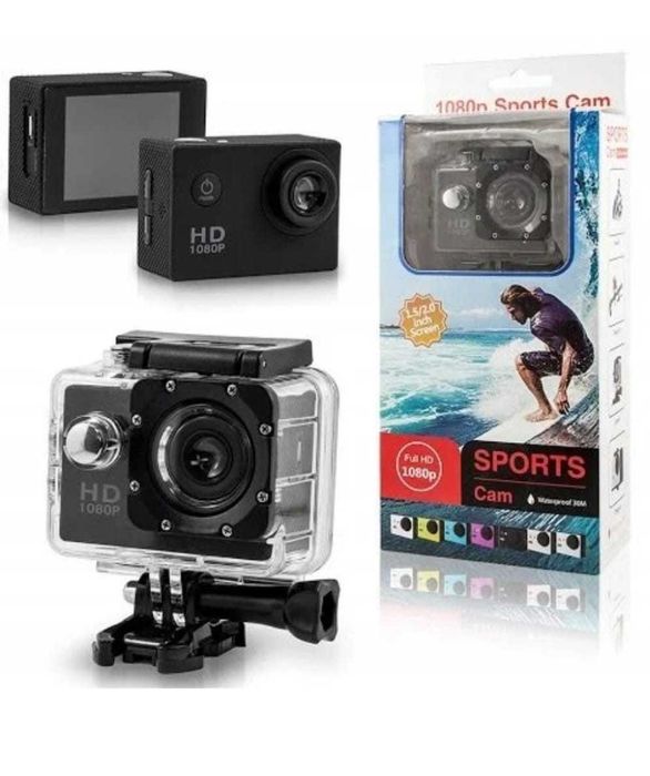 Uniwersalna kamera sportowa Full HD 1080p wodoodporna