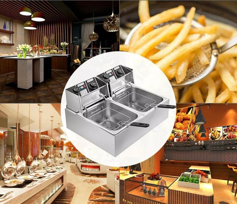 Fritadeira 2 CUBAS (6 LItros + 6 Litros)