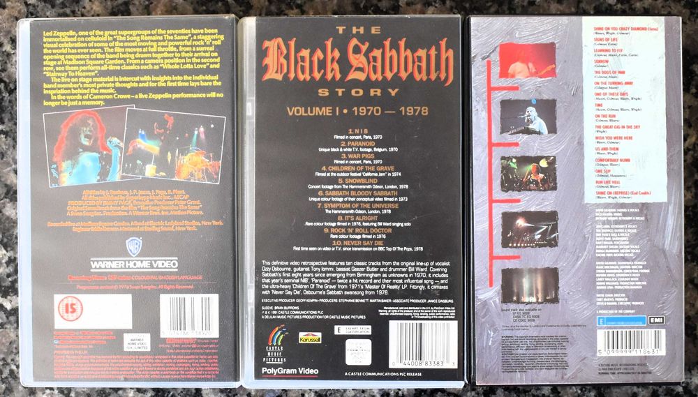 VHS - Cassetes de Música Rock de Vários Géneros