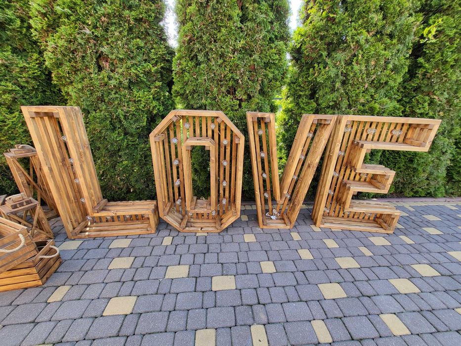 Napis LOVE drewniany 120 cm