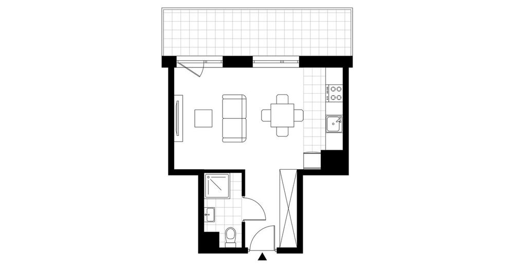 1-pokojowe mieszkanie 28 m² + balkon Bez Prowizji – pohled 3