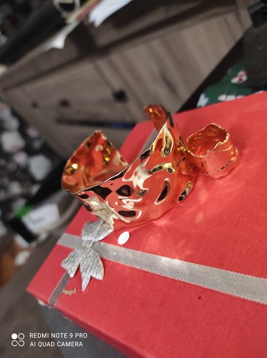 Nowy Zestaw biżuterii bransoletka z pierścionkiem