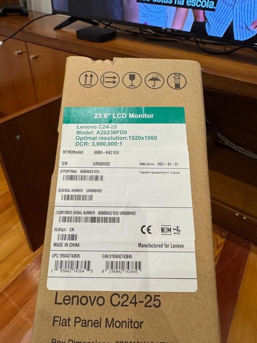 Ecrã Lenovo 23.8"  LCD Monitor