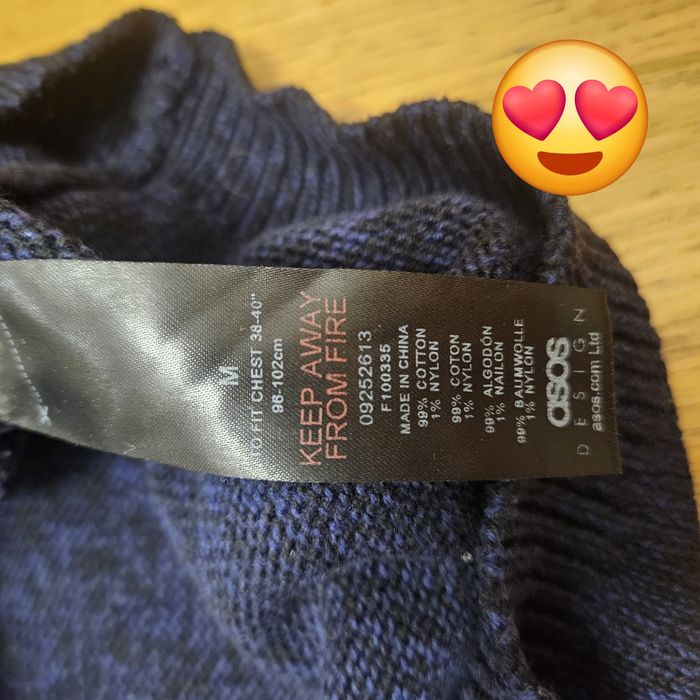 Granatowy Sweter z zamkiem Asos