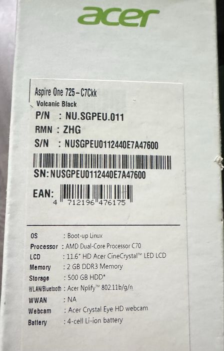 нетбук ACER ONE 11’