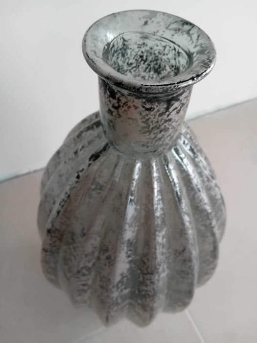 Vaso decoração cinza prata
