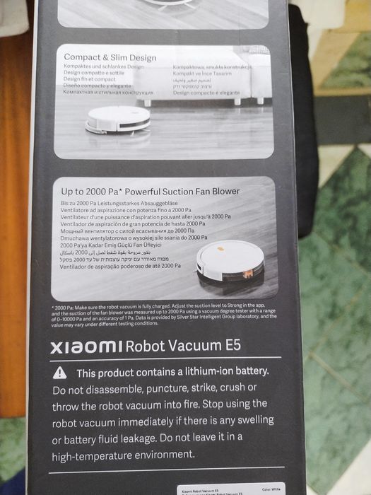Xiaomi Mi Robot Vacuum E5 Funkcja mopowania Biały