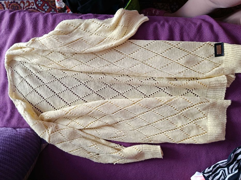 Sweter dłuższy żółty kobiecy rozmiar M