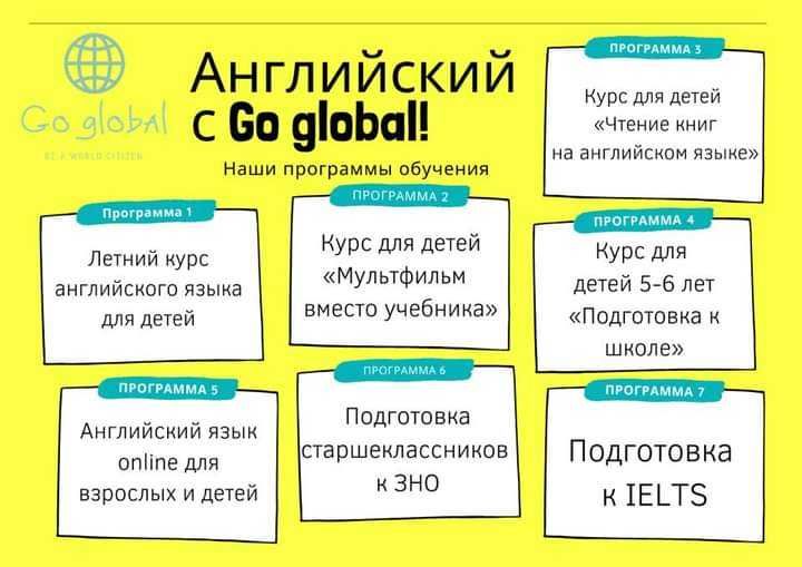 Английский язык "Go Global"- курсы на Вильямса (Бастма)