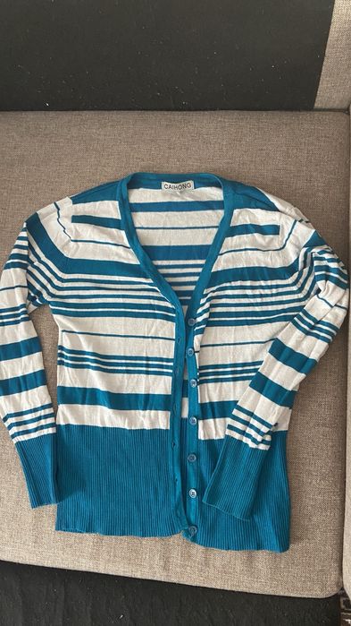 Кардиган, кофта з ґудзиками в полоску в корейському стилі