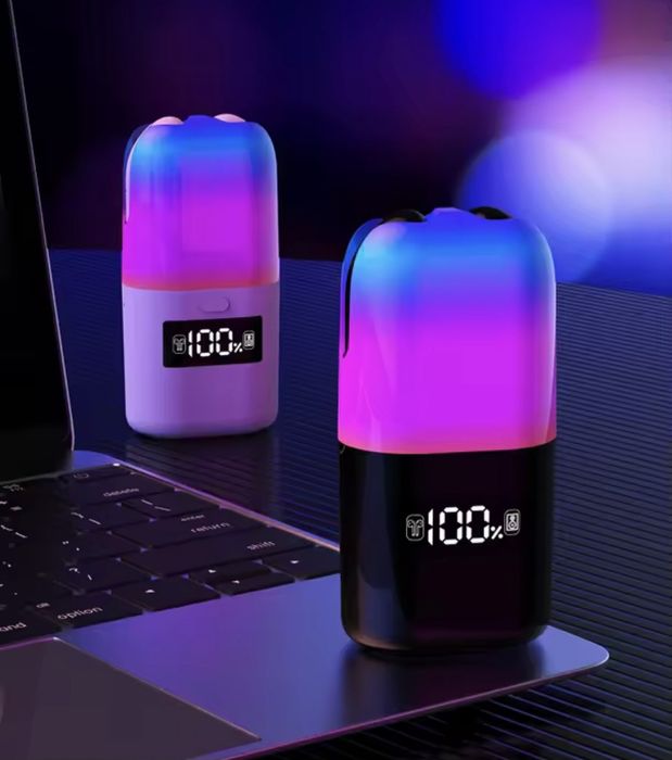 Bezprzewodowe słuchawki Bluetooth 5.0 z podświetlanym etui i głośnikie