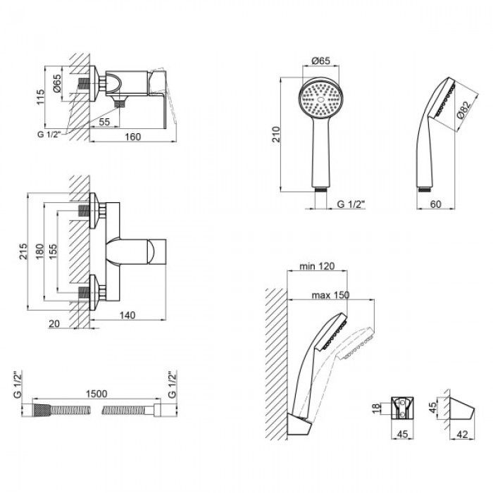 Змішувач для душу Lidz (CRM) 19 46 010