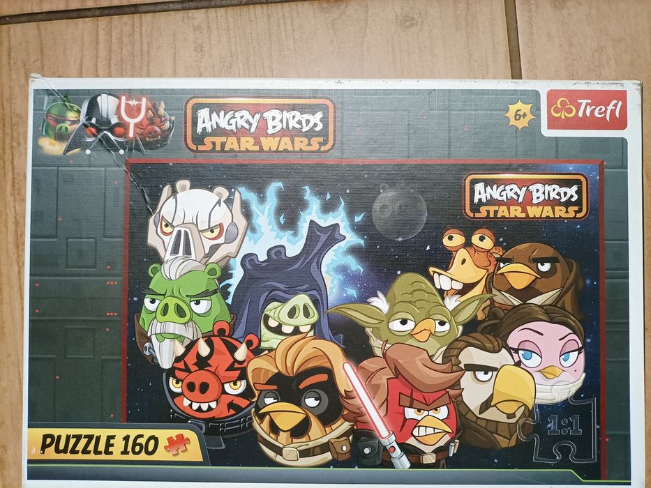 Zestaw 3szt puzzli angry birds, Star Wars, squid game