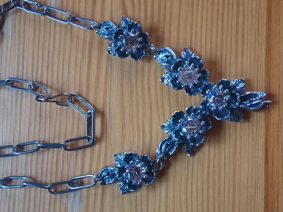 Srebro naszyjnik z kryształkami