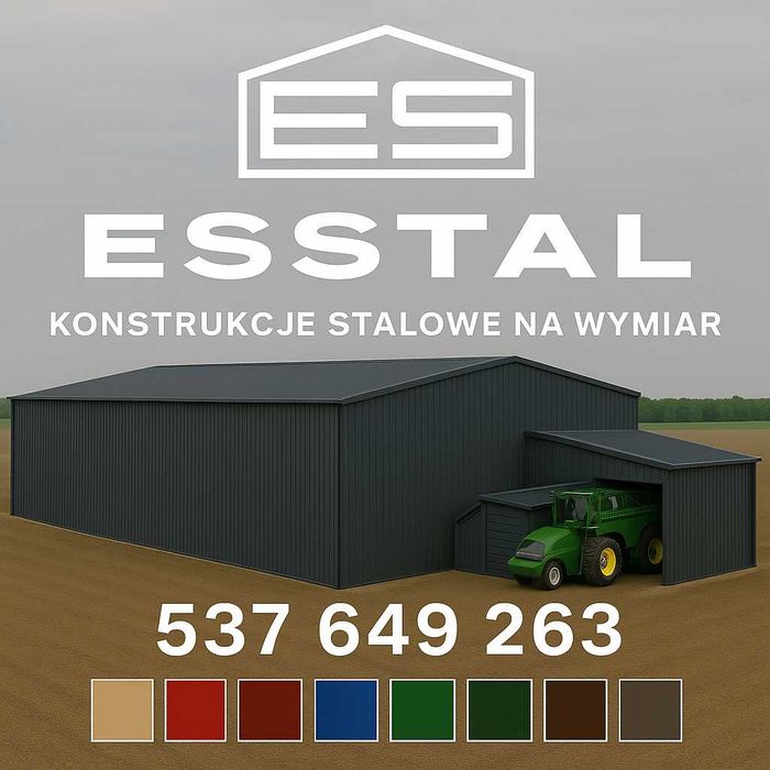 Garaż Blaszany GRAFITOWY | Hala | Wiata  Wysoki Wjazd  Hala – ESSTAL*