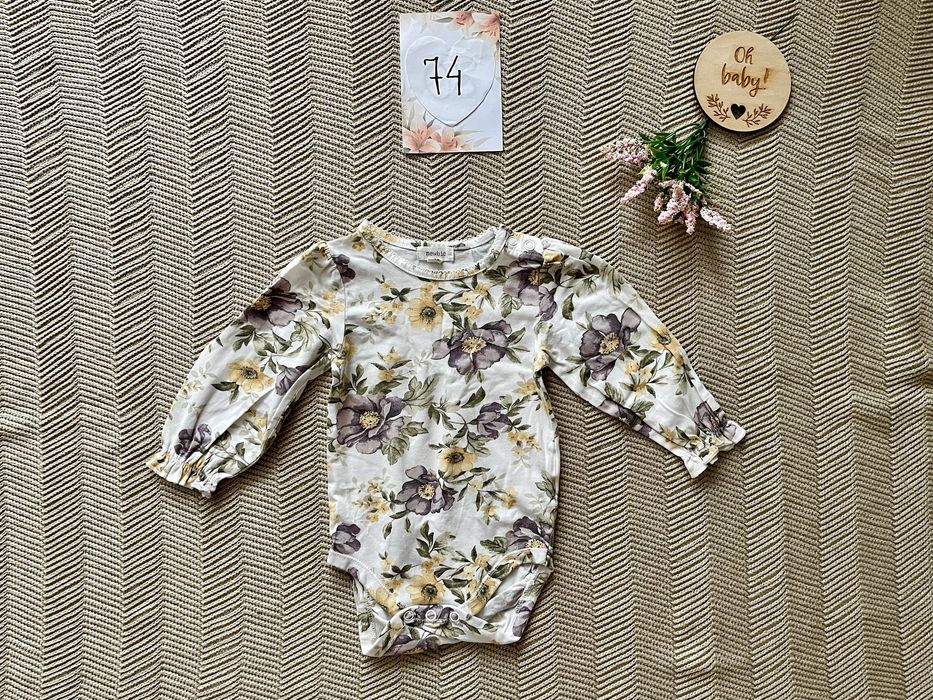Wyprzedaż body newbie kwiatki 68/74