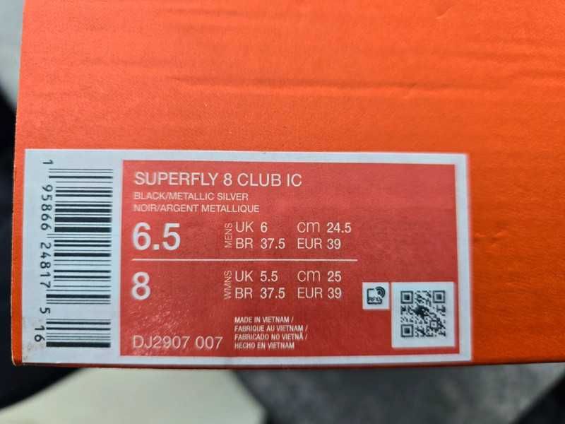 Superfly 8 Club IC Black/Metallic Silver - Nike