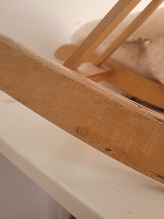 Konik drewniany na biegunach retro