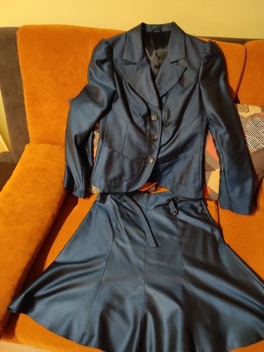 Темно-синий шикарный женский костюм ВК