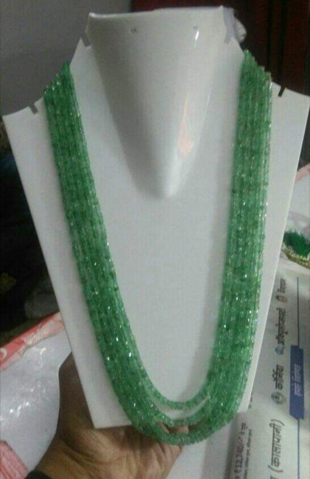 Szmaragdowy Kolia Naszyjnik Korale Certyfikat