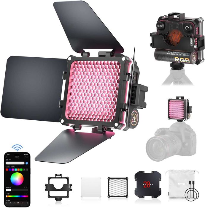 Zhiyun Fiveray M20C Fill Light RGB | 20W | SELADO | 3 ANOS DE GARANTIA