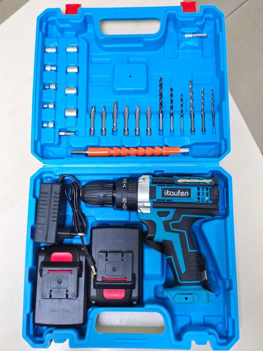 Акумуляторний шуруповерт KAUFEN Lithium 21V (2 АКБ/кейс/набір біт)