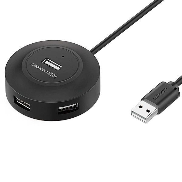 Ugreen HUB 4w1 USB-A - 4xUSB-A 2.0/480Mb/s 1m czarny (CR106)