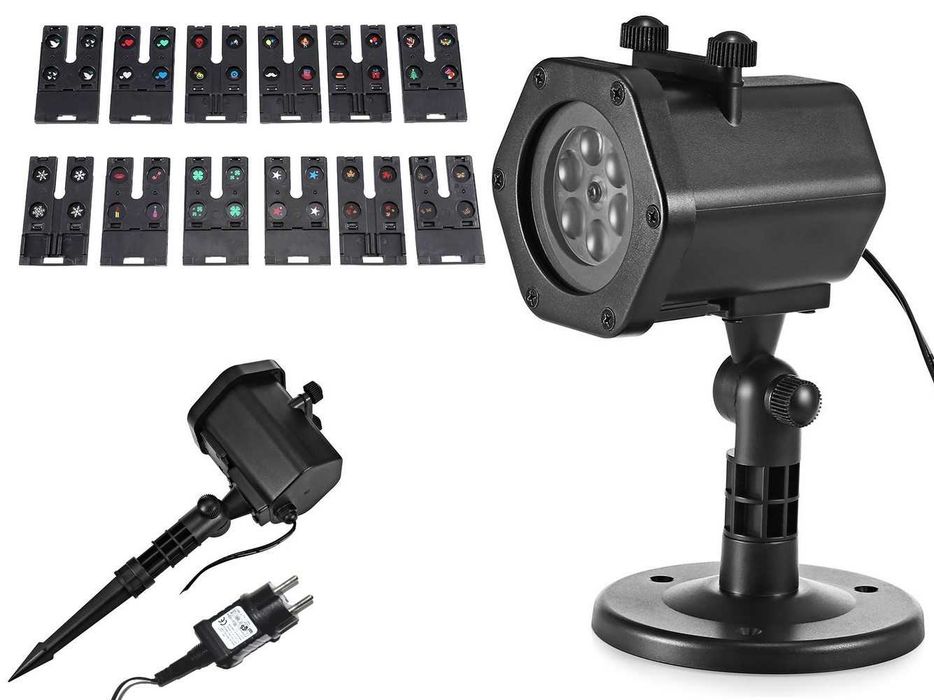 Projektor Laserowy Led RGB 12w1 Świąteczny Ogrodowy Dom Lampki Choinka