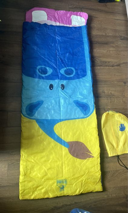 Śpiwór Pavillo Camping Gear Outdoor_ Kids 150- Blue Hipopotam
