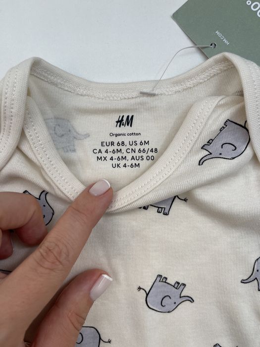 Боді з довгим рукавом H&M 4-6 місяців