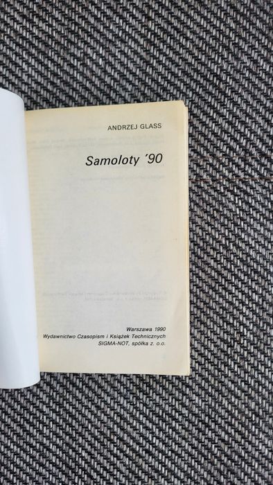 Książka Samoloty '90 Andrzej Glass