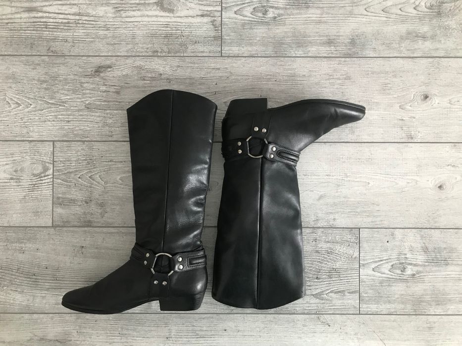 Стильні Казаки шкіряні на вузьку ніжку