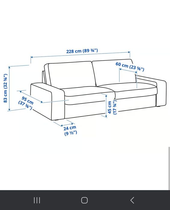 Sofa Kivik 3 lugares + Repousa pés  Antracite