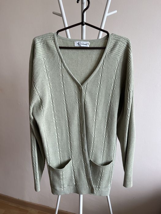 Pistacjowy kardigan XL