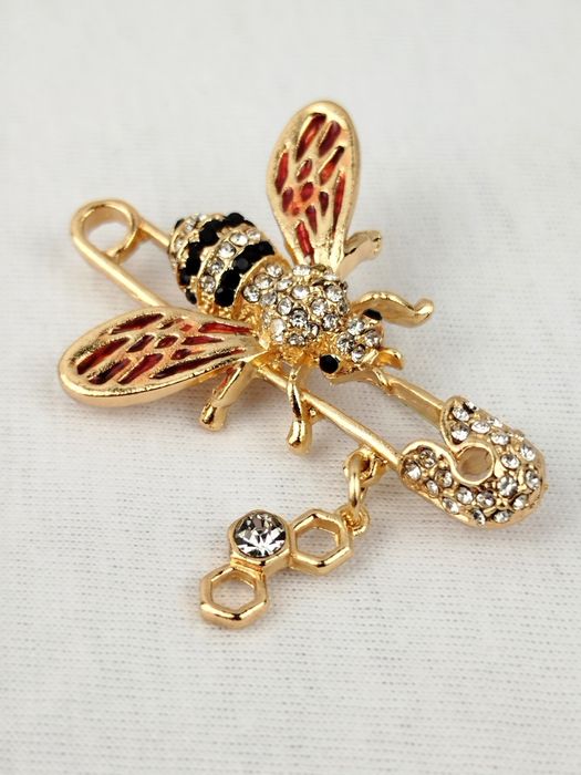 NOWA Broszka przypinka złota pszczoła przczółka