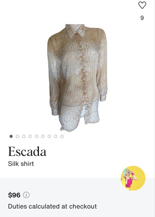Шовкова сорочка Escada вінтаж