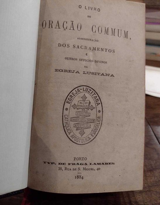 Igreja Lusitana 1884 O Livro de Oração Commum Sacramentos