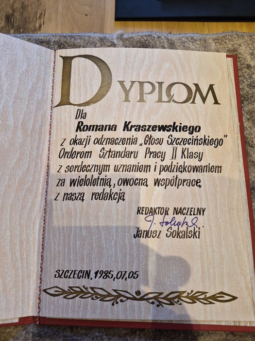 Dyplom Głos Szczeciński