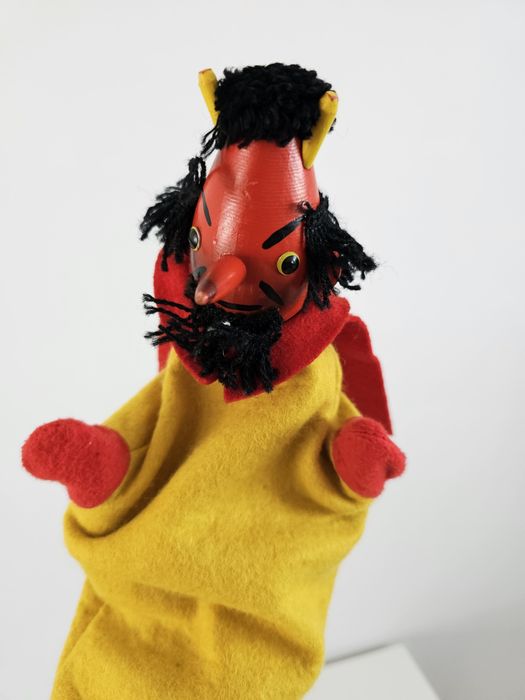 Pacynka diabła lata 60 vintage filcowa diabeł