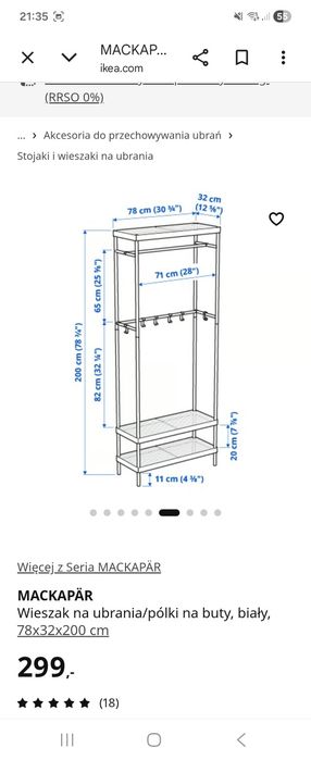 Zestaw do przedpokoju Ikea biały
