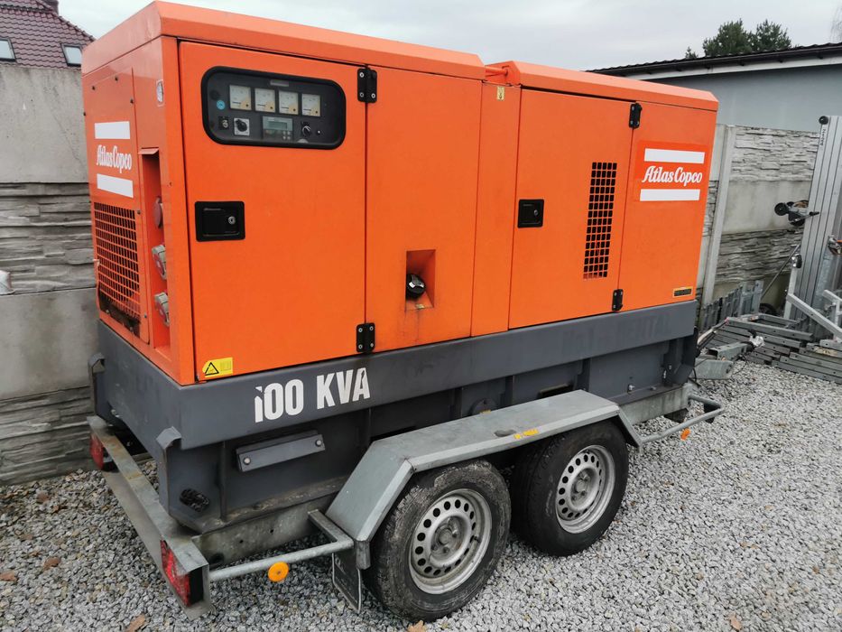 Agregat prądotwórczy na przyczepie Mobilny Atlas Copco QAS 100 KVA
