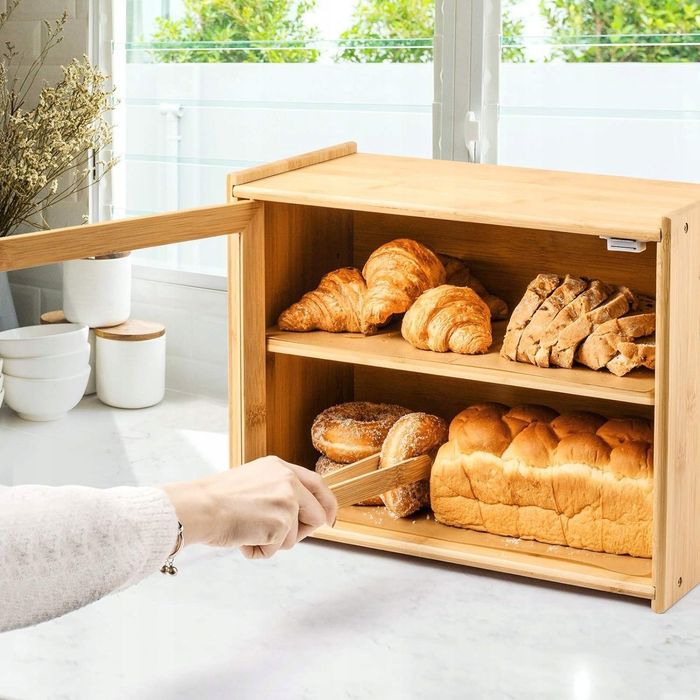 Chlebak drewniany pojemnik na chleb bambusowy 37x29x20