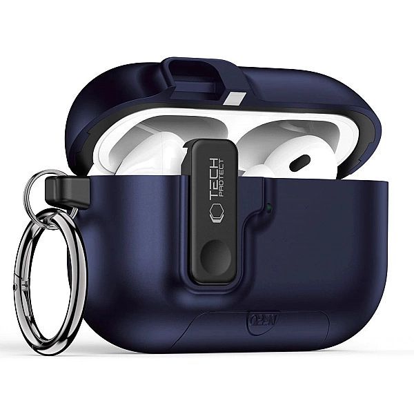 Etui Tech-Protect Slim Hook na AirPods Pro 3 - granatowe