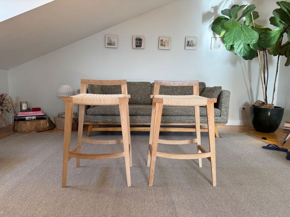 Par de bancos altos, 76 cm Estrela • OLX.pt