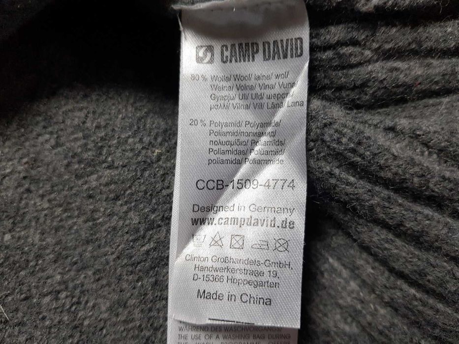 CAMP DAVID - Męski Sweter (Wełna) roz. XXL IDEAŁ