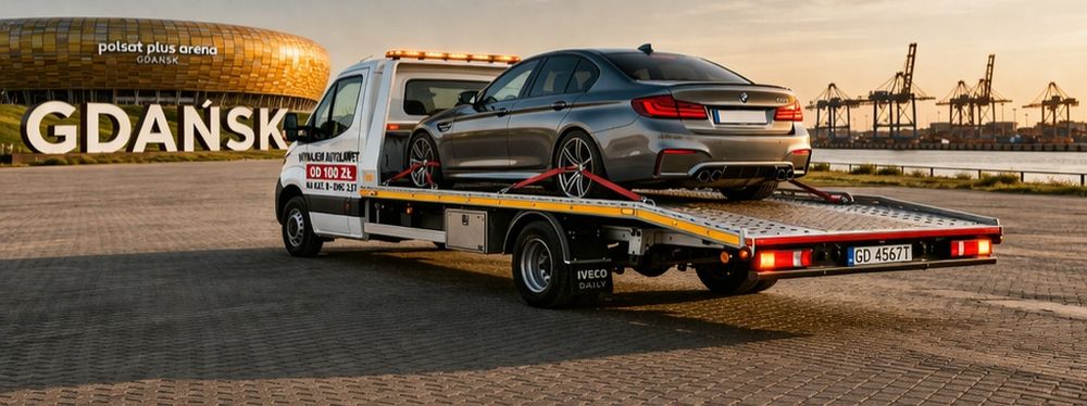 Pomoc drogowa Pomorskie A1, S6,S7  wynajem autolaweta Holowanie