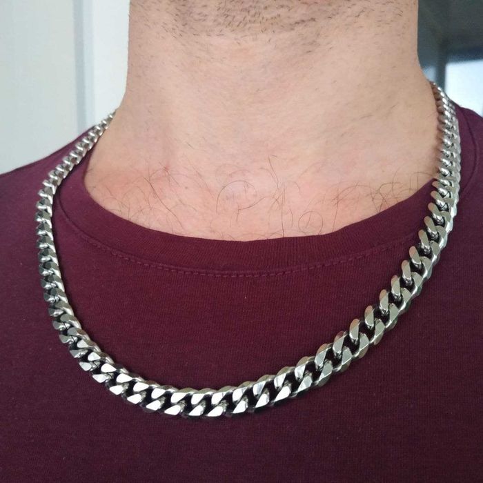 Набор: цепочка и браслет из нержавеющей стали. Кубинское плетение