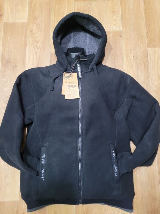 Мужские флиски- куртки на меху. Венгрия. L- 3XL. Черные. Зима, осень