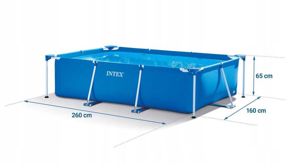 Basen ogrodowy, stelażowy, Intex, zestaw, 260x160x65 cm