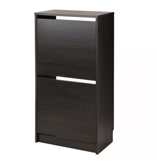 BISSA Szafka na buty, 2 przegrody, czarnybrąz, 49x28x93 cm